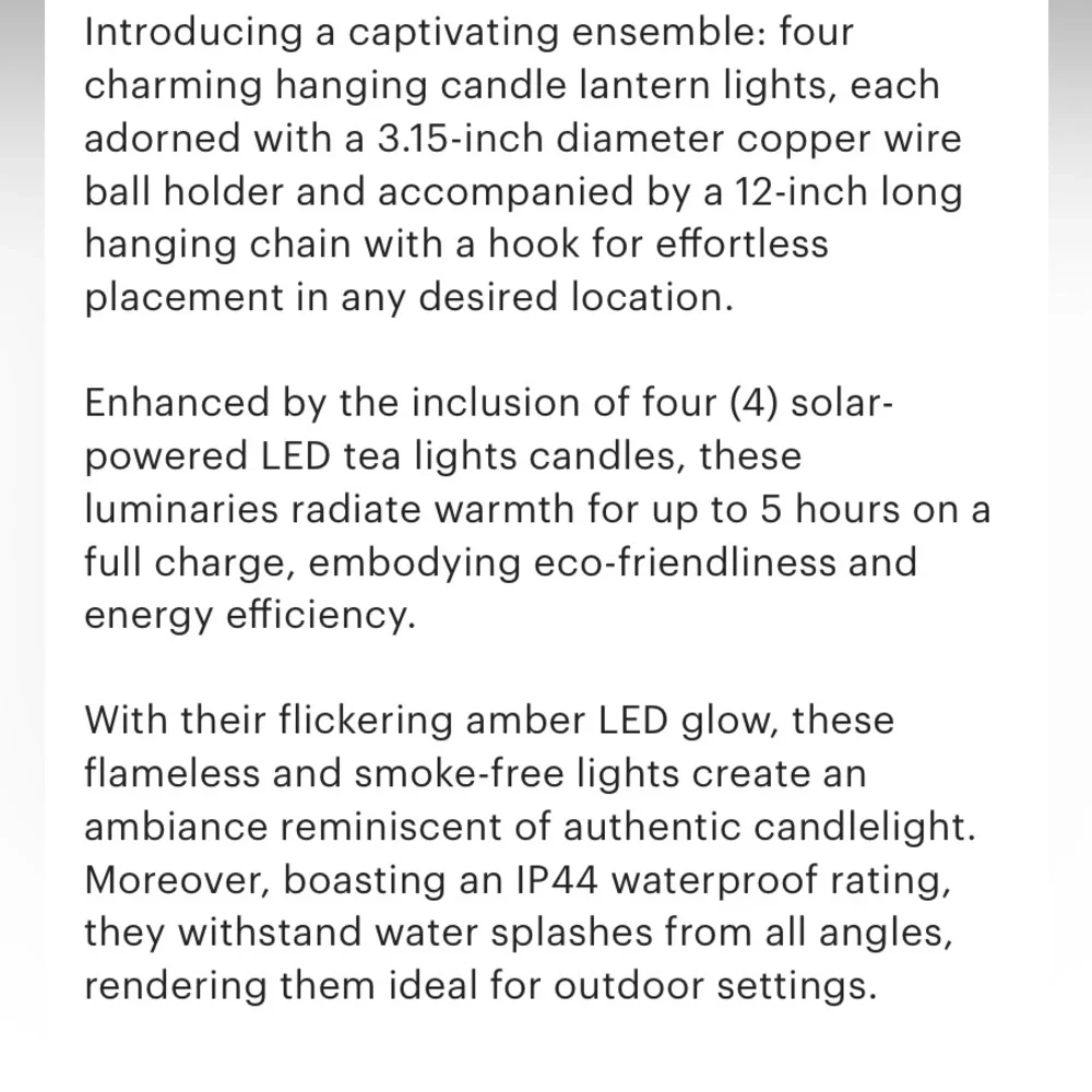 Copper Hanging Lantern with LED Candle